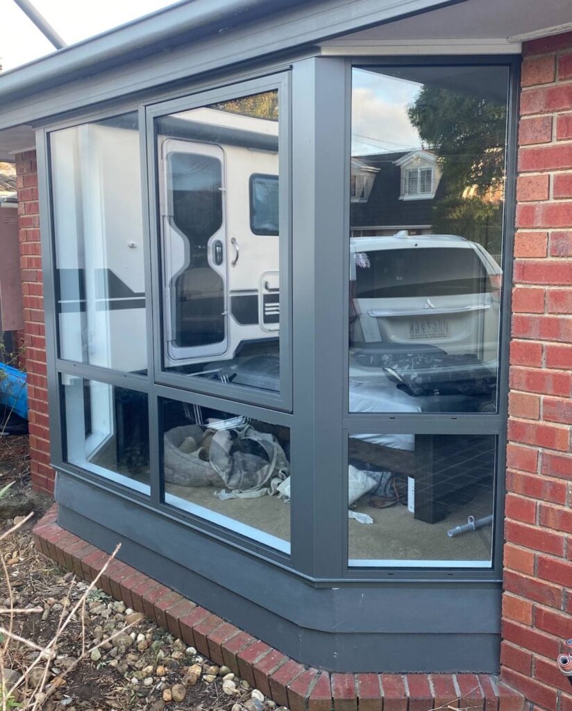After aluminum window installation in Altona